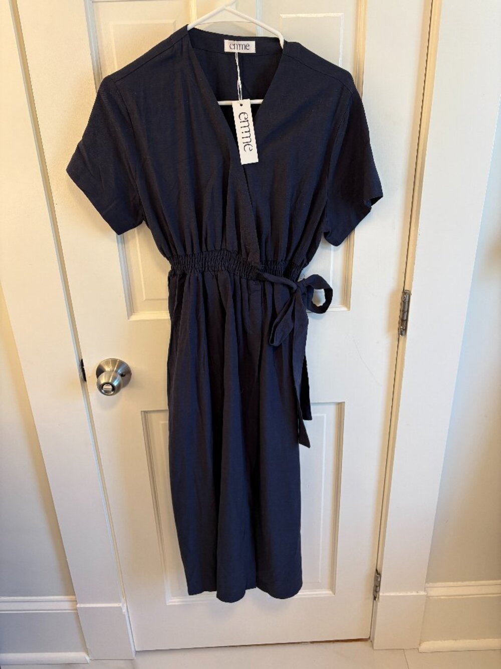 NWT Emme Maternity - Sadie Wrap Dress w/ Pockets - Navy, Size L